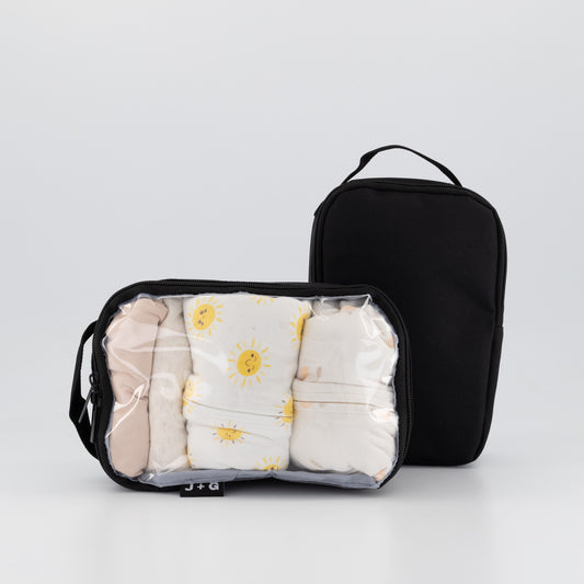 Essential Duo Pouch Bundle – Clear + Insulated (Midnight Black)