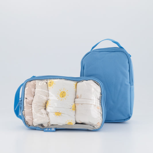 Essential Duo Pouch Bundle – Clear + Insulated (Tranquil Blue)