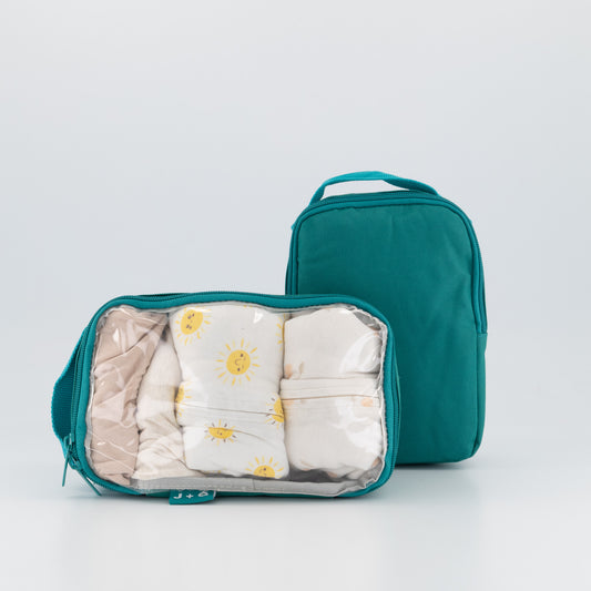 Essential Duo Pouch Bundle – Clear + Insulated (Teal Green)